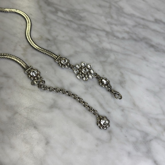 BRIGHTON Silver Toned Rhinestone Embellished Chain Belt Size M main image 6